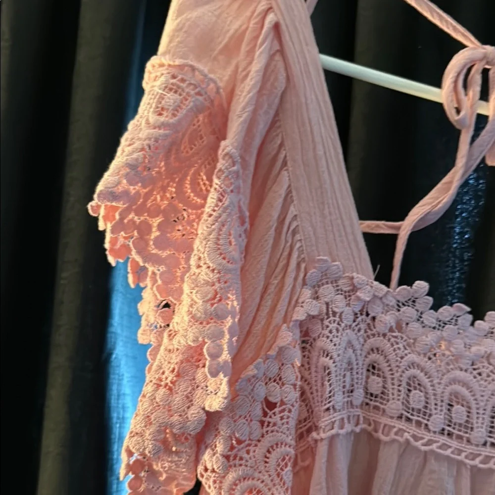 Pink Flutter Sleeve Ruffled Blouse - Picture 2 of 7